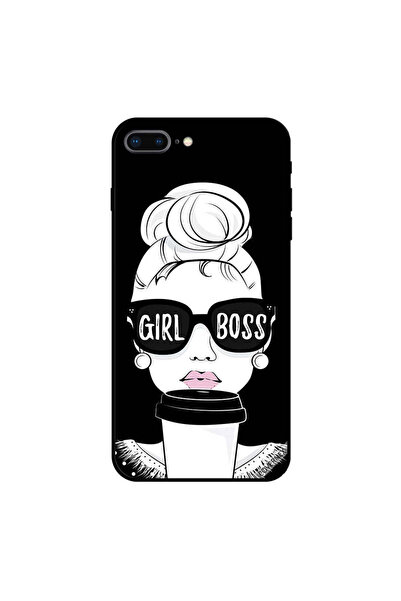 Covernex غطاء حماية لهاتف iPhone 7 Plus بتصميم Girl Boss باللونين الأبيض والأسود