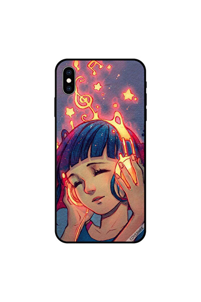 Covernex غطاء حماية iPhone X بطبعة فتاة صغيرة تستمع إلى الموسيقى