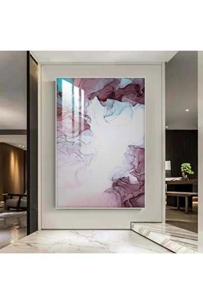 4gdran لوحة جدارية خشبية بتصميم الفن التجريدي مع برواز فضي و طبقة من الاكرليك...