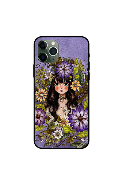 Covernex غطاء حماية لجهاز iPhone 11 Pro Max بتصميم فتاة حول الزهور