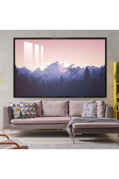 SND لوحة جدارية خشبية فاخرة مع برواز شامبين و طبقة من الاكرليك الشفاف