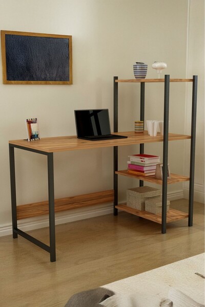 FAVORA Erciyes Kitaplıklı Çalışma Masası - Atlantik Çam