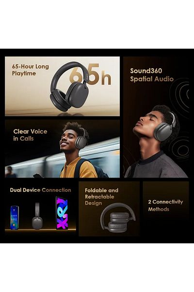oraimo Headphone BoomPop Lite ENC Over-Ear Wireless - Black