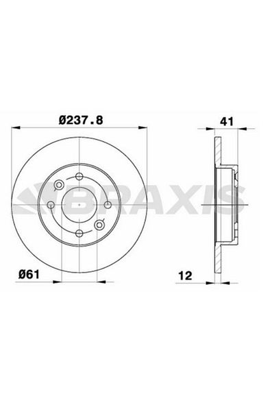 BRAXIS On Brake Disc (R9 R11 R19 R21 Clio I II Symbol Expres Megane I Logan Sandero 1.2 / 1.4 / 1.6)