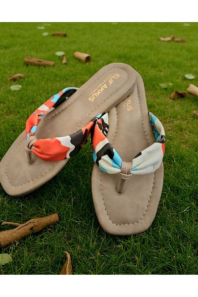 CESSTORE Women's Multicolor Drawstring Beach Slippers, Sandals Summer, Comfortable Flip Flops