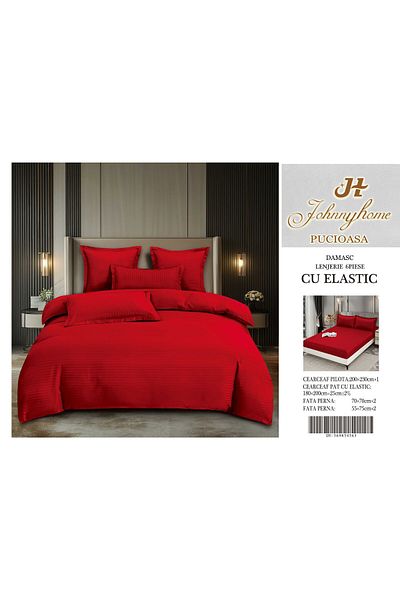 CHIRASO CHIRASO Linen, DAMASK, ELASTIC Sheet 180X200+25cm, Duvet Sheet 200x230cm and 4 Pillowcases