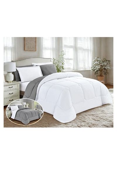 smart home Luxury summer bedspread, double-sided system, 6 pieces, double size (250 x 230 cm), 320 stitches, microfiber