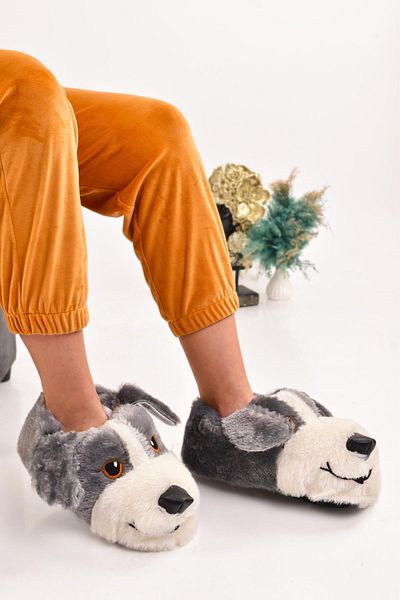 Peta Unisex Dog Figured Λούτρινες Παντόφλες Home Παντόφλες Home Boots