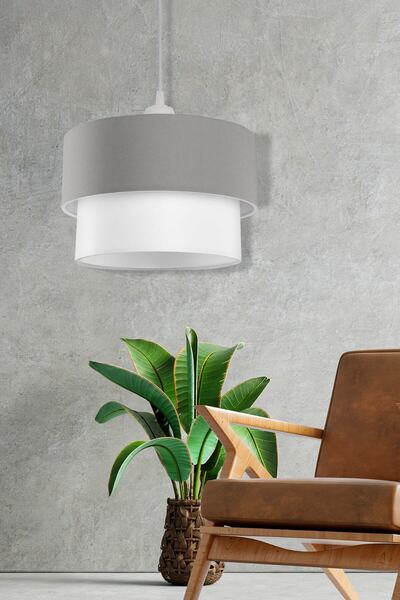 MODA35 Antrasit Avize Pasta Sarkıt İkili Kumaş Çap 30 cm PAV63