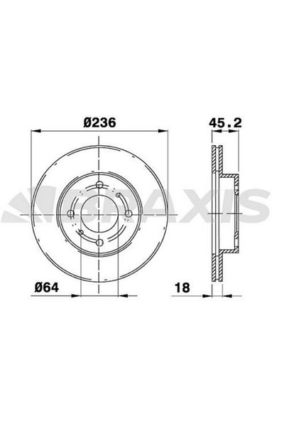BRAXIS Ten Brake Mirror Air Mitsubishi Carisma 1.6 96-00 Colt Lancer 92-03 Proton Persona 96-00 (236X4)