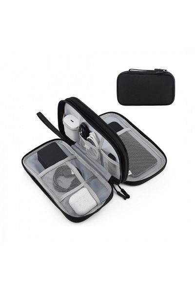 OEM Portable and Waterproof Case for Cables and Electronics, Black