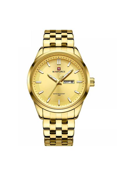 Naviforce Original Gold Stainless Steel Men's Quartz Watch