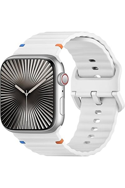 Alstrap Apple Watch 11-10 42mm 4 5 6 7 8 9 10 Se 38 40 41mm Uyumlu Dalgalı Ta...