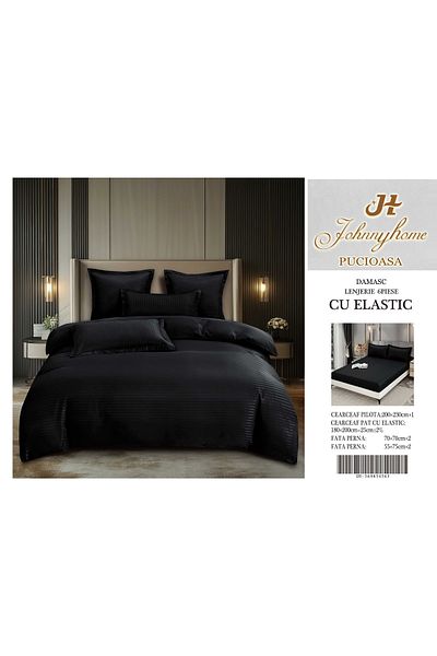 CHIRASO CHIRASO Linen, DAMASK, ELASTIC Sheet 180X200+25cm, Duvet Sheet 200x230cm and 4 Pillowcases