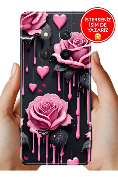 Cekuonline Honor X60 Pro / X9C 5G Kılıf A Kalite Baskılı Art Silikon Akan Güller