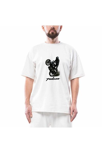 Z zepplin Pulsar Ns200 Bike Oversize White T-Shirt