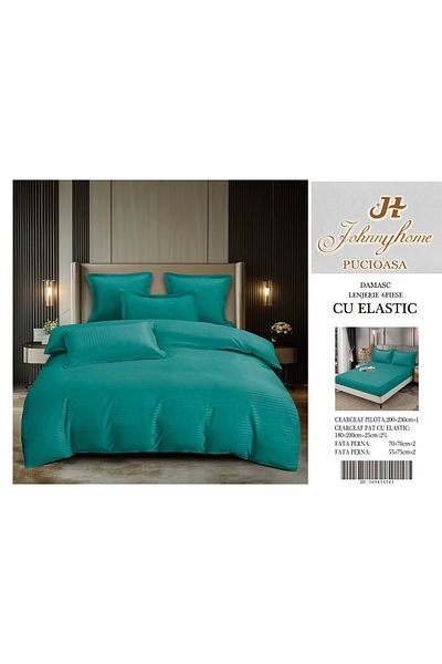CHIRASO CHIRASO Linen, DAMASK, ELASTIC Sheet 180X200+25cm, Duvet Sheet 200x230cm and 4 Pillowcases