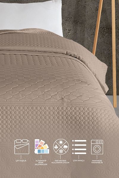 Elart Doremi Bedspread Double (200X220 cm) Beige