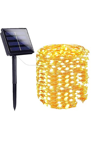 Petrix Güneş Enerjili Bahçe Lambası 10 metre Peri Led Paket Gunes Enerjili Bahçe Lambaları Sarı Renk