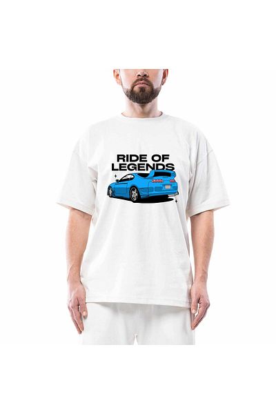 Z zepplin Toyota Supra Ride Of Legends Oversize Λευκό T-shirt