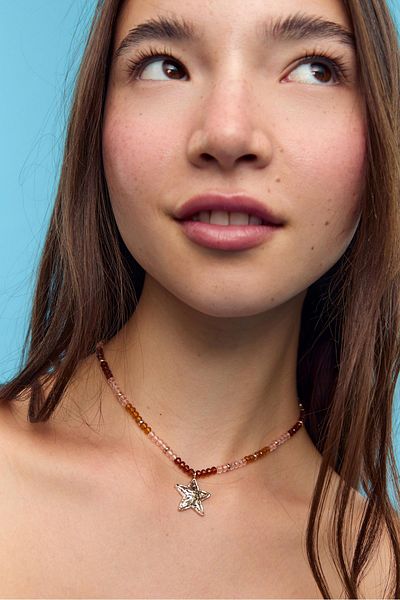 Stradivarius Set of 2 beaded and star necklaces
