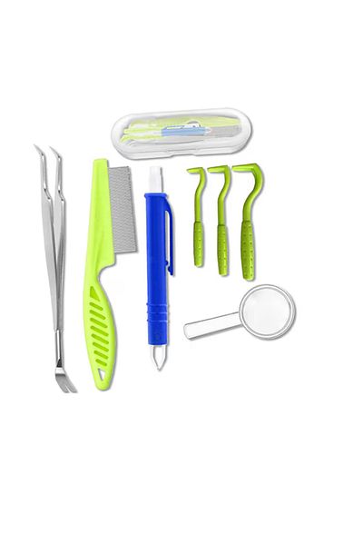 OEM 7-piece tick removal set for pets, plastic, metal, multicolor