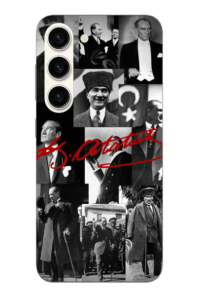 TechTree حافظة سيليكون شفافة متوافقة مع هاتف Samsung Galaxy S23 باللون الأحمر...