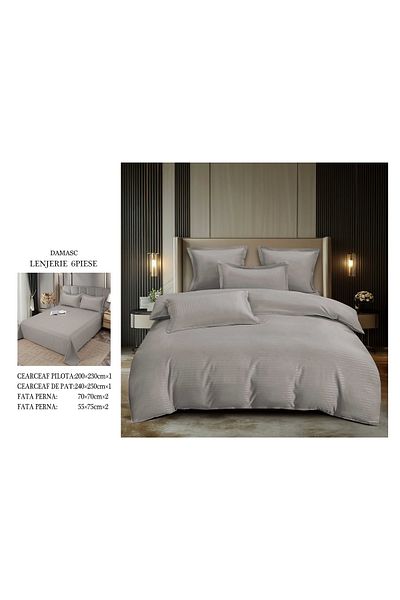 CHIRASO CHIRASO bedding set, DAMASK, Classic sheet 240x250cm, Duvet sheet 200x230cm and 4 pillowcases