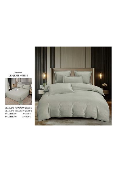 CHIRASO CHIRASO bedding set, DAMASK, Classic sheet 240x250cm, Duvet sheet 200x230cm and 4 pillowcases