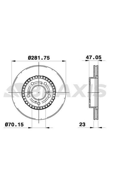 BRAXIS On brake mirror air honda crv 97-01 hrv 99-06 prelude 96-01 (282x5)
