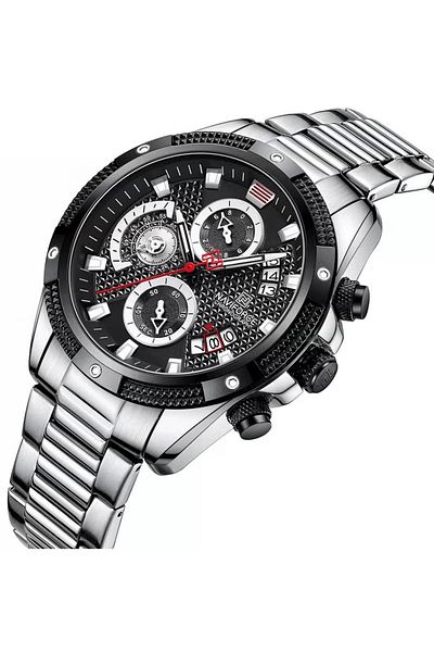 Naviforce Men's Luxury Chronograph Watch – Stainless Steel Strap, Multi-Function Dial, Water Resistant