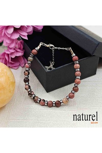 Naturel Tılsım Rodonite Natural Stone 6mm Bracelet