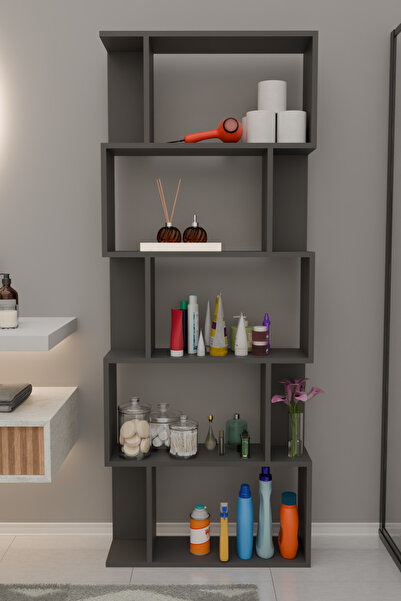 Remaks SCALA 5 Raflı Banyo Dolabı Banyo Rafı Çok Amaçlı Dolap-ANTRASİT