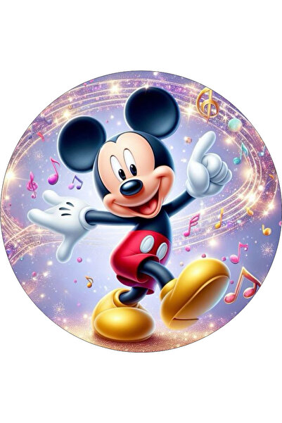 BatıDoğu Mickey Mouse Yuvarlak Pasta Yenilebilir Resim Baskı 20 cm