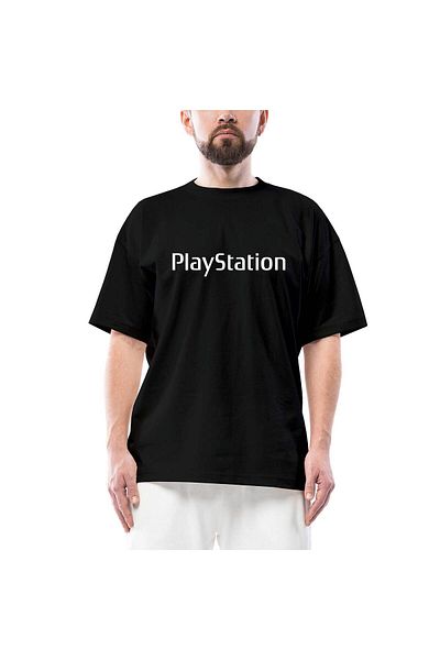 Z zepplin Μαύρο μπλουζάκι Playstation Text Oversize