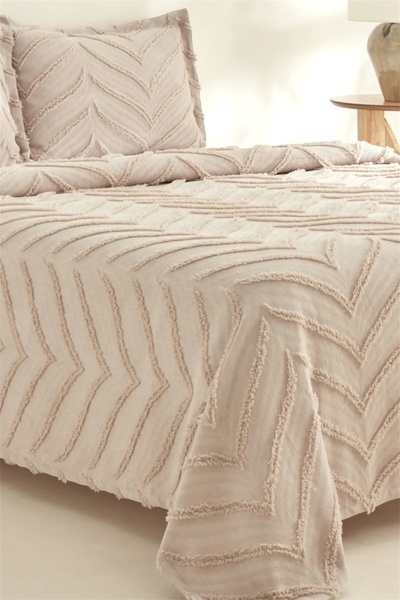 bursa çeyiz Bohemian Arlinageo Double Bedspread Set 240X250 - Beige -