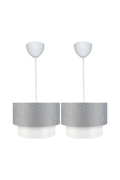 MODA35 2 Adet Pasta Avize Gri Beyaz Sarkıt PAV70