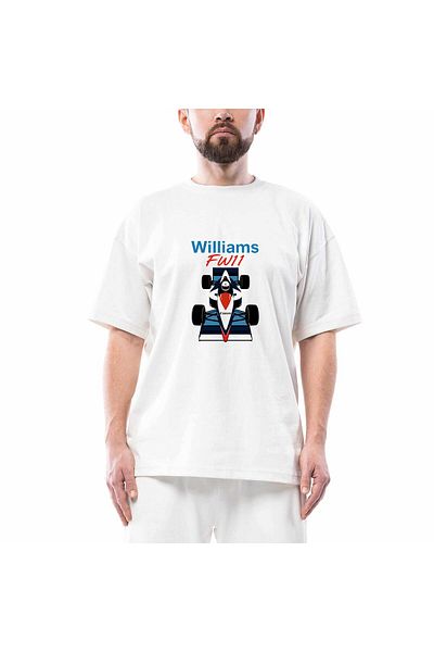 Z zepplin Λευκό μπλουζάκι F1 Williams Oversize