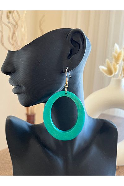 Büyük Hanım Wooden Colorful Style Earrings