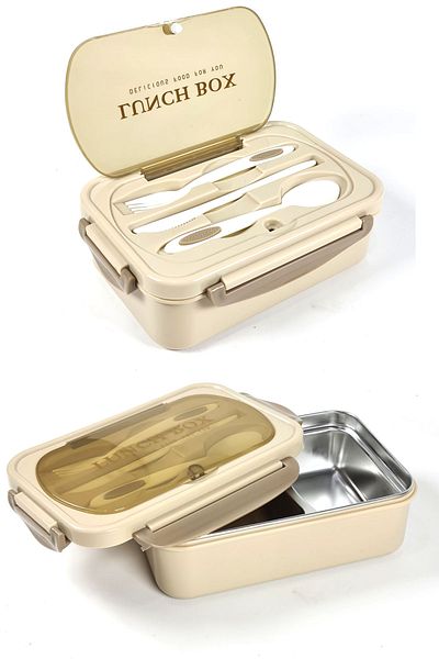 Binbirreyon Bento Lunch Box Sefer Bag 304 Steel Tray 1000ml Including Fork Spoon Knife Rb010