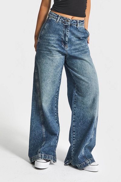 its basic Women's T.Kot Color 4W5-31 Barrel Fit Loose Cut Inner Size 83cm 100% Koton Denim Jean