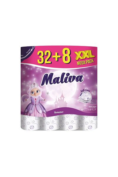 Maliva Maliva Romance toilet paper 32+8 rolls, 3 layers, 17m/roll