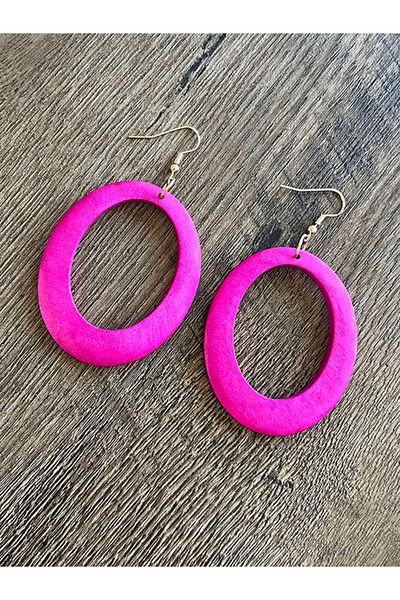 Büyük Hanım Wooden Colorful Style Earrings