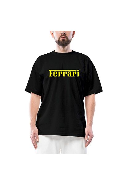 Z zepplin Μαύρο μπλουζάκι με χρυσό κείμενο Ferrari Oversize