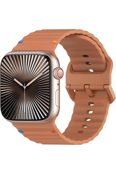 Alstrap Apple Watch 4 5 6 7 8 9 10 Se Ultra Uyumlu 44 45 46 49mm Dalgalı Tasa...