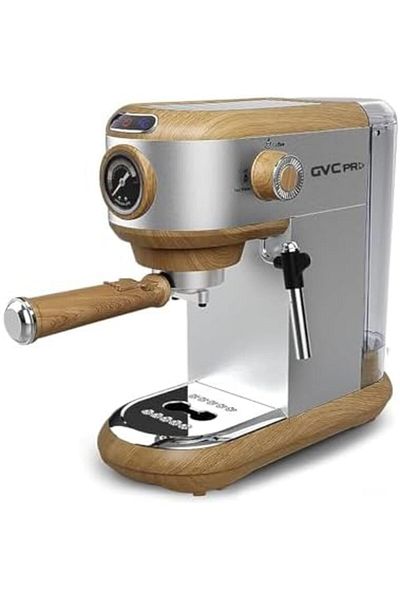 GVC PRO Espresso Coffee Maker Pro by GVC, 1 Liter, 1450W, Wood, White