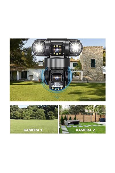 LinaS 2 Kameralı Full Hd Yapay Zekalı Wifi Kablosuz Hareket Takipli Alarmlı Güvenlik Kamerası