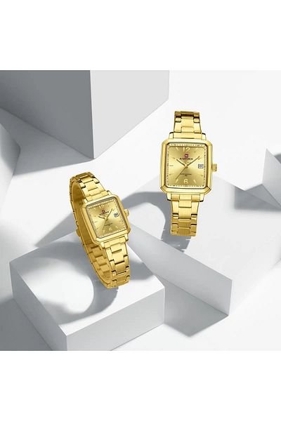 Naviforce Couple Bold Watches – Matching Stainless Steel Analog Watches for Him & Her