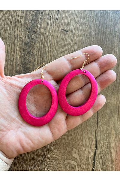 Büyük Hanım Wooden Colorful Style Earrings