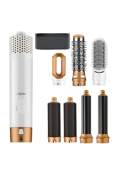 Infiniteea Perie electrică de păr, multifuncțională 7 în 1, 1000 W, uscare, ondulare, îndreptare